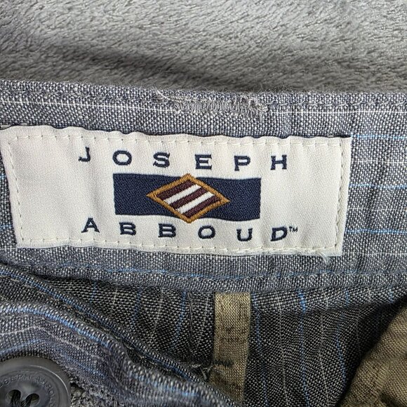 Mens Joseph Abboud Gray Pin Striped Chino Shorts 100% Linen 11" Inseam Size 33 - Picture 4 of 11